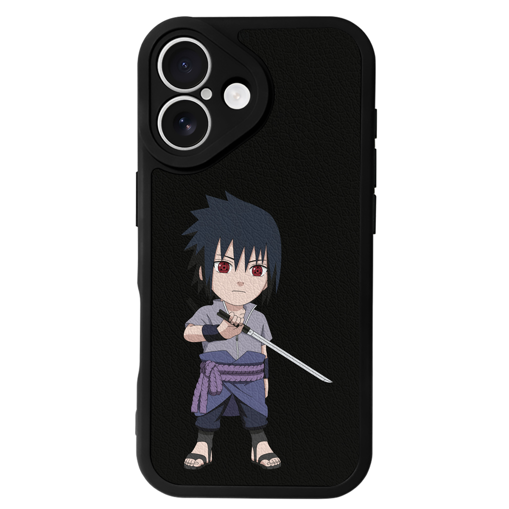 （画像用） NARUTO -ナルト- うちは サスケ Uchiha Sasuke 【iPhone 16シリーズ対応】シリコンスマホケース（レザー調） 材質：シリコン